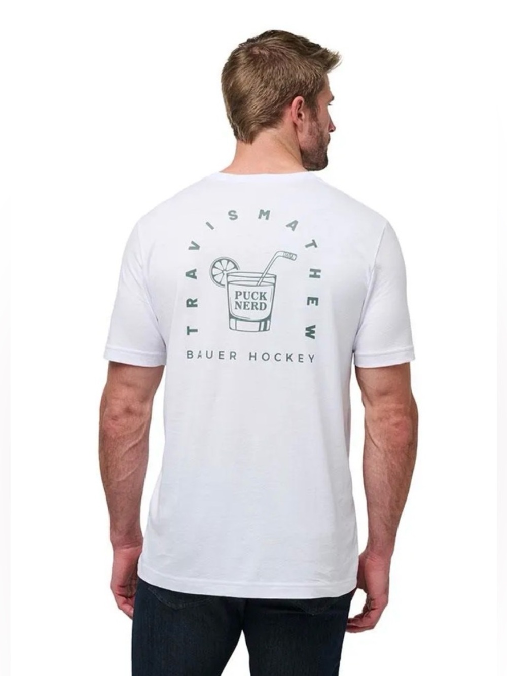 Travis Mathew x Bauer Dump n Chase Tee in White Size Small NEW